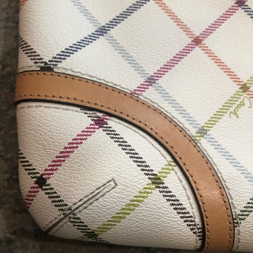 Coach Factory Peyton diagonal tattersall plaid shoulder crossbody zipper close - Picture 13 of 15